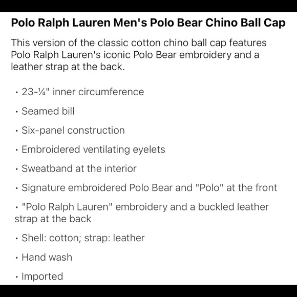 Mens POLO BEAR RL CAP - Picture 4 of 11